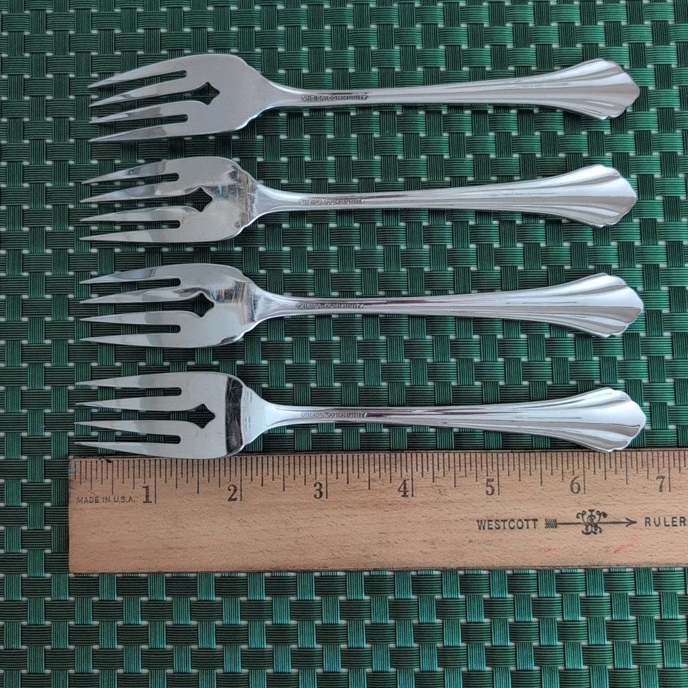 Oneida CLARETTE Salad Forks Set Lot of 4 Community Betty Crocker Stainless USA